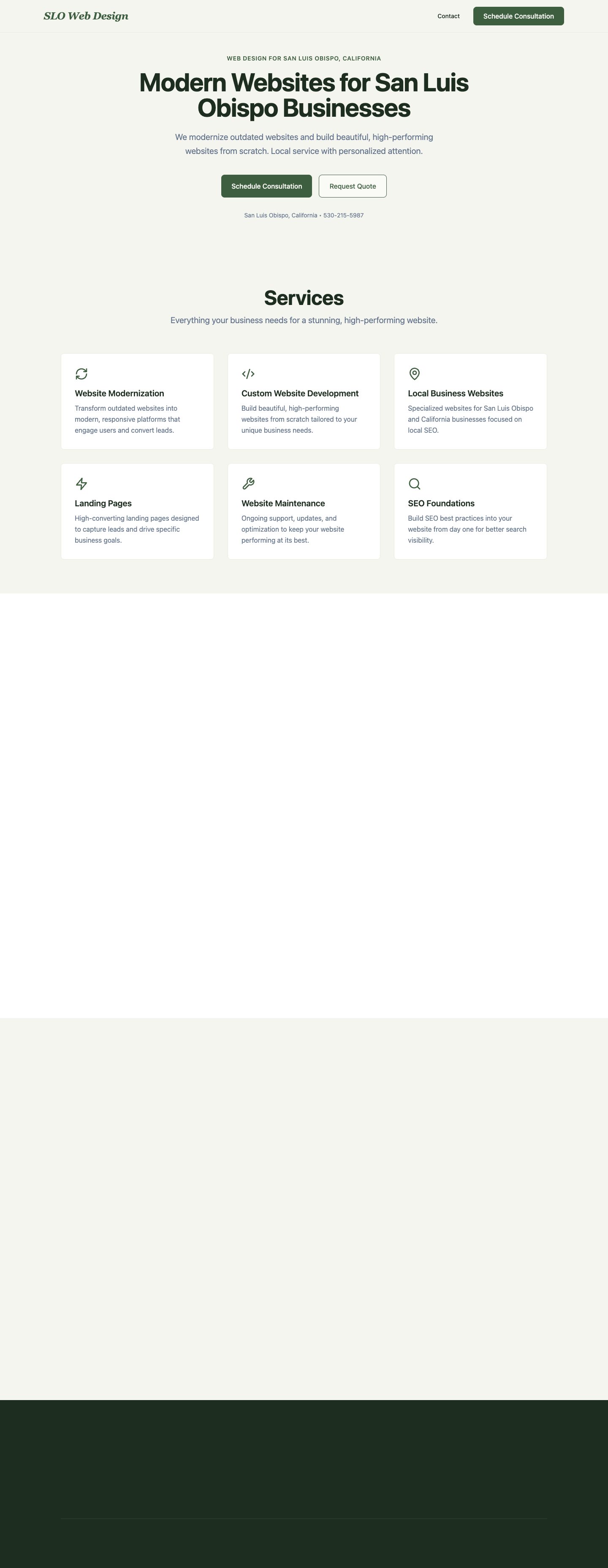 The starting point: the complete original website
